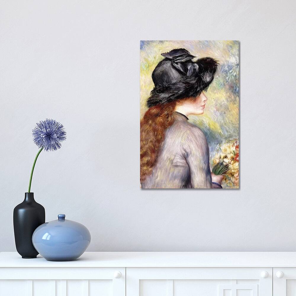 iCanvas "Young Girl holding a Bouquet of Tulips" by Pierre-Auguste Renoir Canvas Print