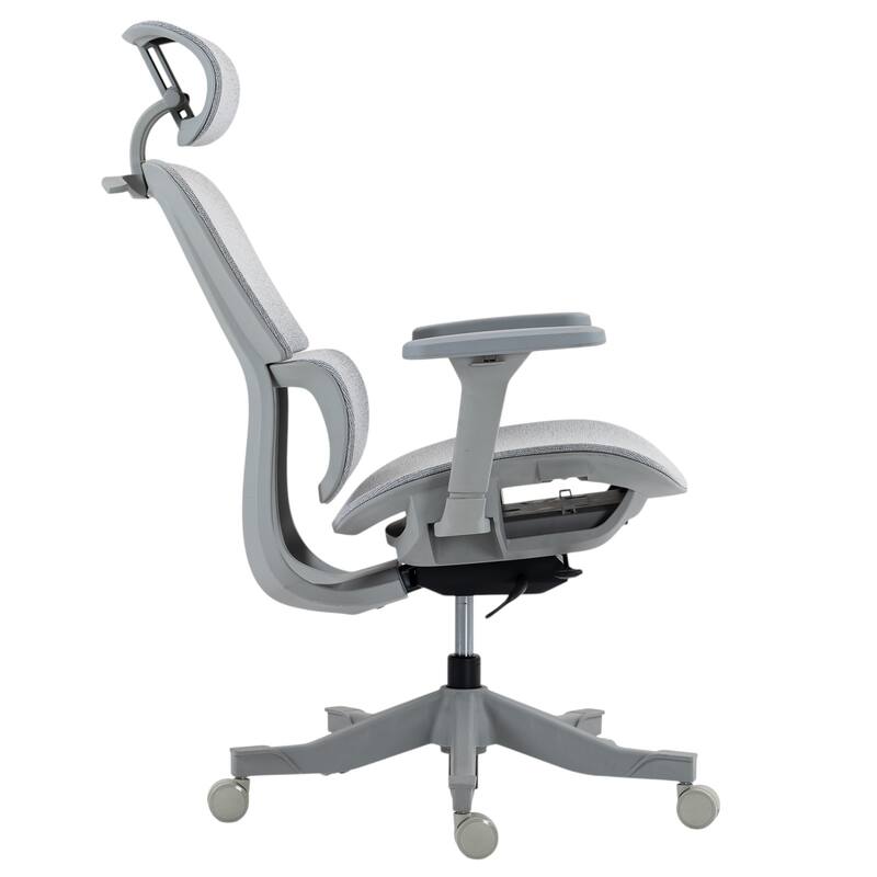 Set of Two Gray Adjustable Height Swivel Rolling Office Chair