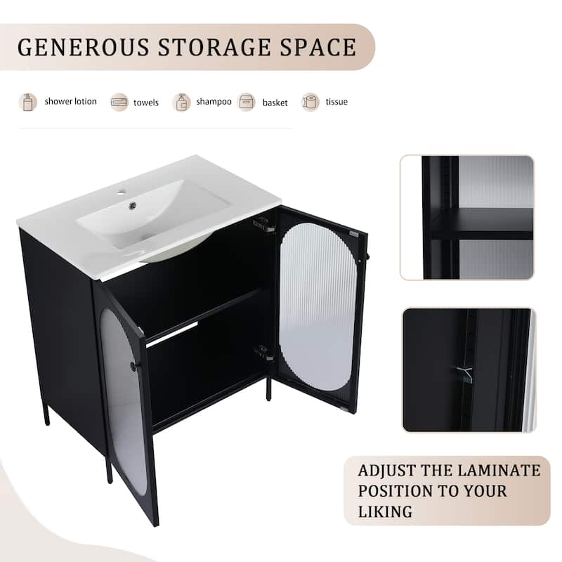 Topcraft 30-Inch Freestanding Bathroom Vanity with Ceramic Sink