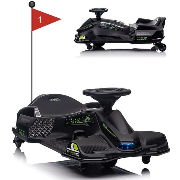 slide 2 of 30, 12V Kids Electric Drifting Go-Kart High/Low Variable Speed Black