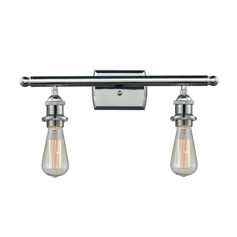 Innovations Lighting Bare Bulb 2 Light 16" Wide Bathroom Vanity Light - Polished Chrome