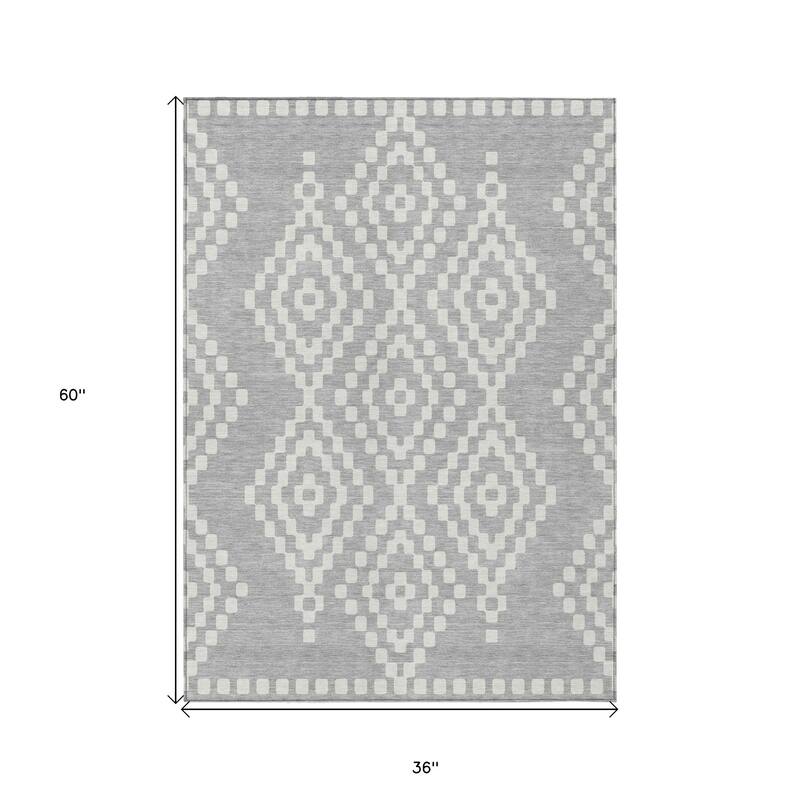 HomeRoots Geometric Transitional Rectangle Outdoor Rug
