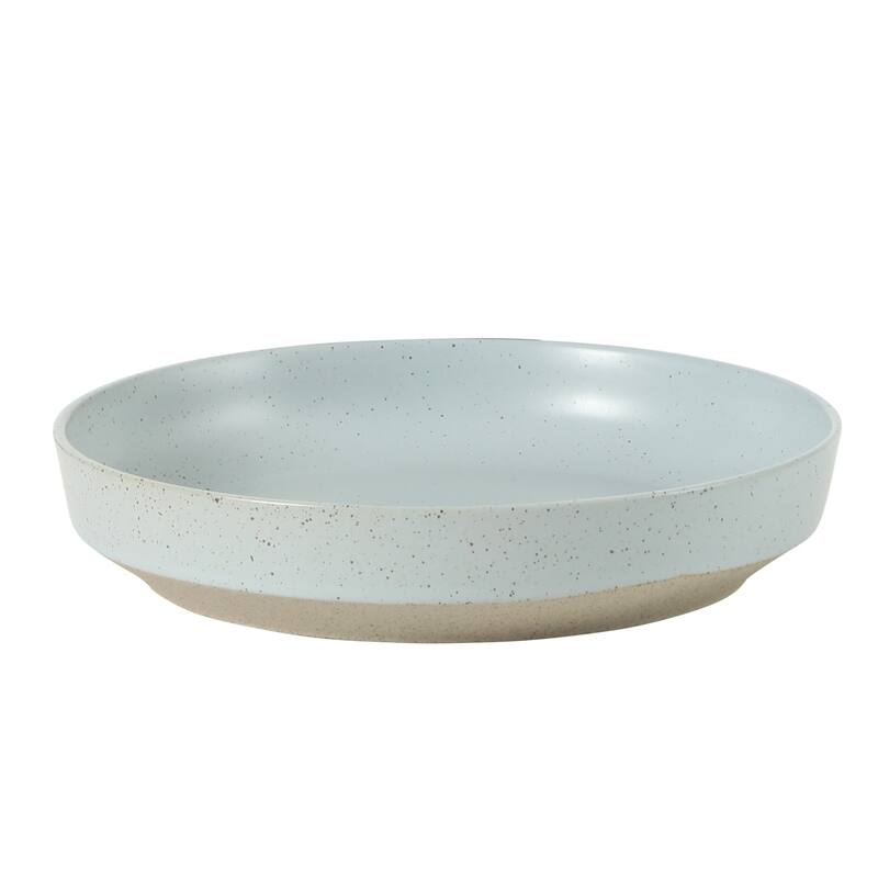 Gibson Elite Overbrook 16-Piece Pottery Clay Stoneware Stackable Dinnerware Set - Plates & Bowls, Reactive Glaze, Service for 4