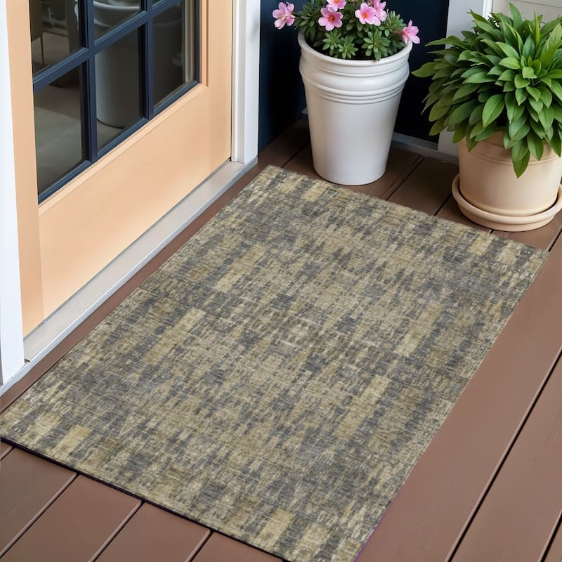 HomeRoots Moroccan Transitional Rectangle Outdoor Rug - 3' x 5'