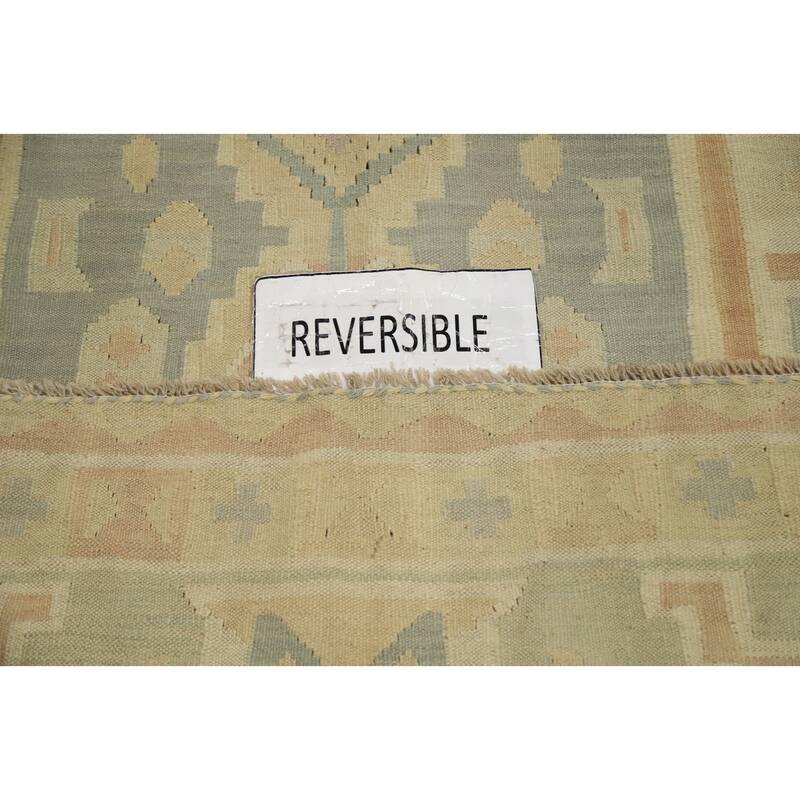 Hand Woven Oriental 100% Wool Carpet Southwestern Tribal Greys & Charcoal Kilim Area Rug - 6' 1'' X 4' 1''