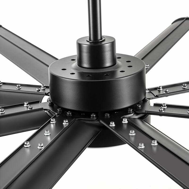 72 in. Integrated LED Indoor Black-Aluminum-Blade Ceiling Fans with Light and Remote