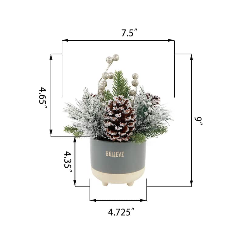 Xmas Mix in Believe Ceramic Footed Pot