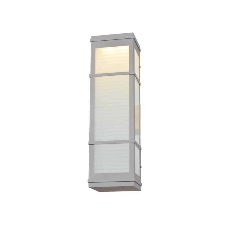 Access Lighting Metropolis - LED Outdoor Wall Fixture - Large - Satin Finish - Ribbed Frosted Glass Shade - Satin