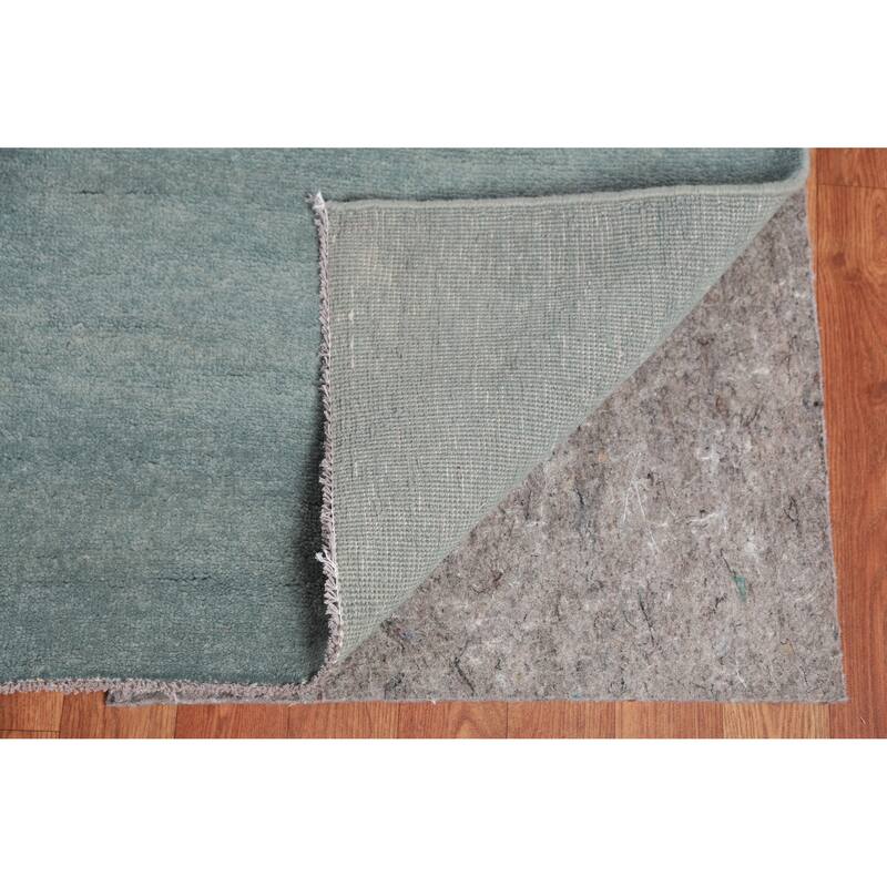 Hand Knotted Oriental 100% Wool Carpet Modern Solid Navy Blue & Blues Gabbeh Area Rug - 13' 0'' X 9' 10''