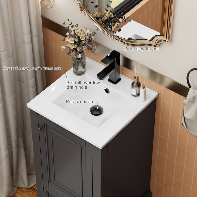 Bathroom Vanity with Sink Combo Set, Free Standing Bathroom Storage Cabinet