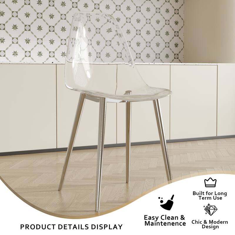 Modern Kitchen Transparency Dining Room Chairs Set of 6