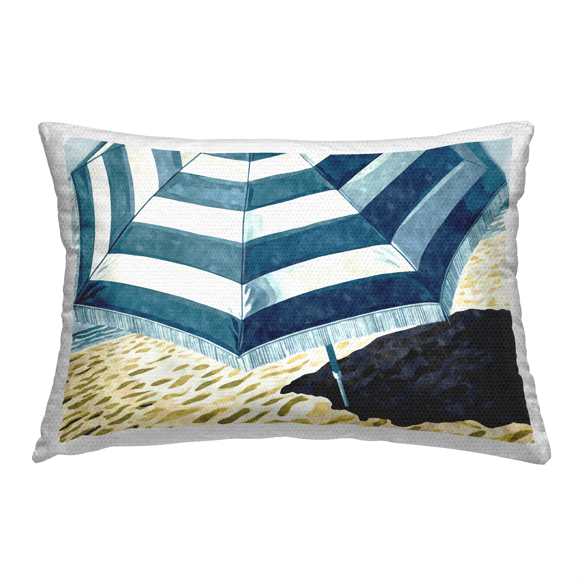 Stupell Striped Beach Umbrella Printed Outdoor Throw Pillow Design by Ziwei Li