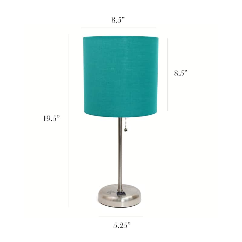 Simple Designs 9.5" Desk Lamp with Charging Outlet and LED Bulb Included - 19.50