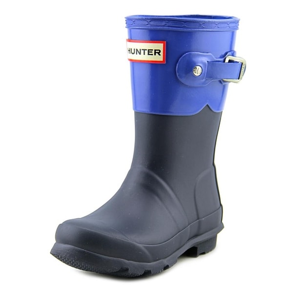 Hunter Original Kids Tonal Contr Youth Round Toe Synthetic Blue Rain Boot