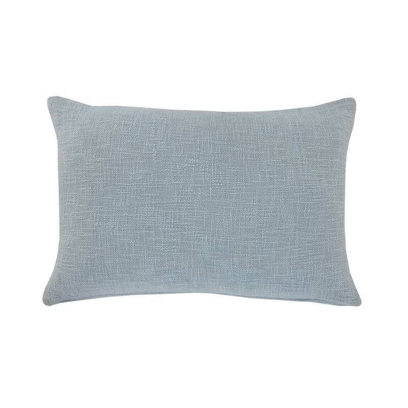Sevita Guajira Contemporary Textured Sky Blue/White Cotton Throw Pillow