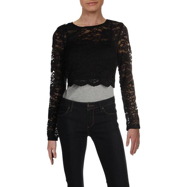 Shop City Studio Womens Juniors Blouse Lace Cropped 13 Free