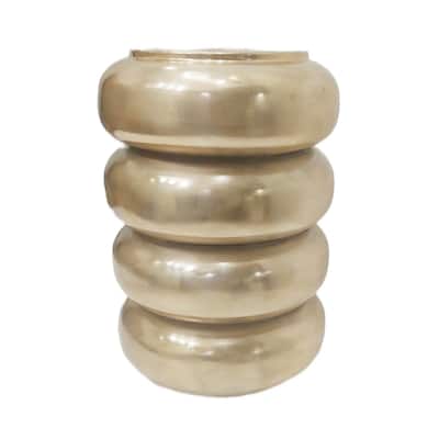 Metal Aluminum Sculptural Accent Table Savoir Trend - 20" Bronze - 14" x 14" x 20"