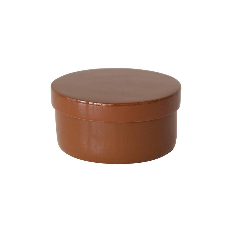 Lacquered Bamboo Container with Lid - 6.3"L x 6.3"W x 2.8"H - 6.3"L x 6.3"W x 2.8"H - Brown