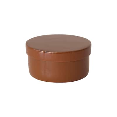 Lacquered Bamboo Container with Lid - 6.3"L x 6.3"W x 2.8"H