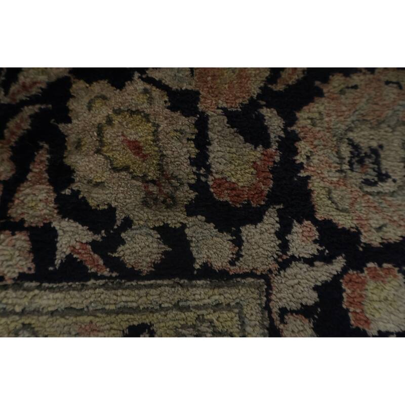Hand Knotted Oriental Silk Carpet Traditional Floral Peach Kashmir Area Rug - 8' 0'' X 5' 8''