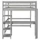 preview thumbnail 55 of 91, Modern Solid Wood Loft Bed with Built-in Desk, Safety Ladder