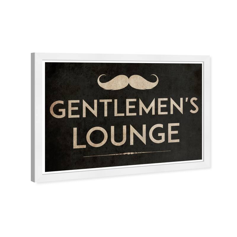 Gentlemen's Lounge TJX Modern Gold Framed Wall Art Print for Man Cave