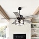 preview thumbnail 79 of 77, 42"/52" Modern Farmhouse Ceiling Fan, Remote Control, Quiet Reversible DC Motor, Timer, Black and Walnut Finish