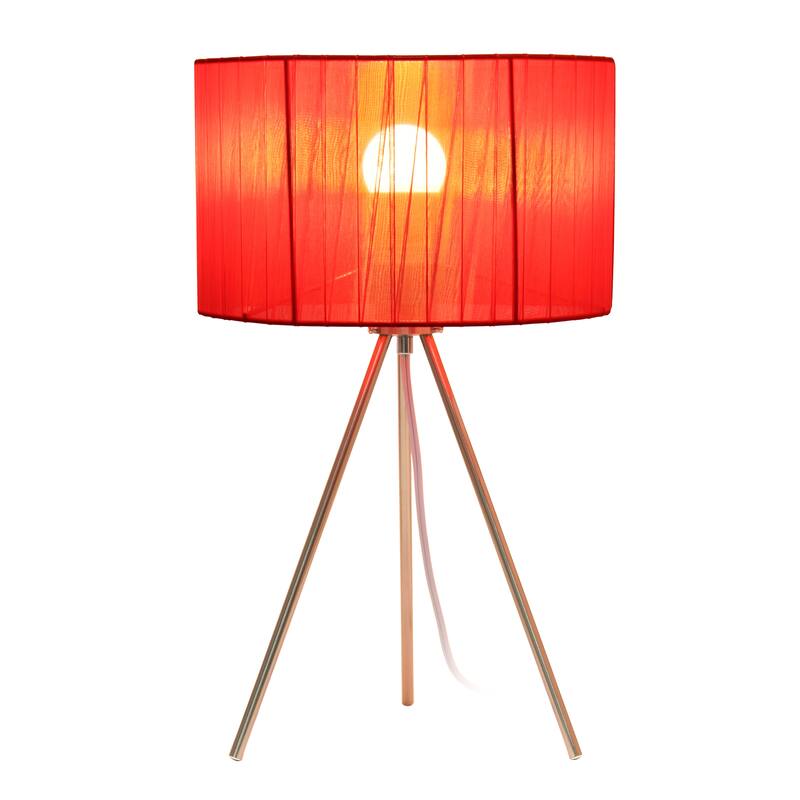 Creekwood Home 19.69" Contemporary Brushed Nickel Pedestal Table Lamp - 19.69