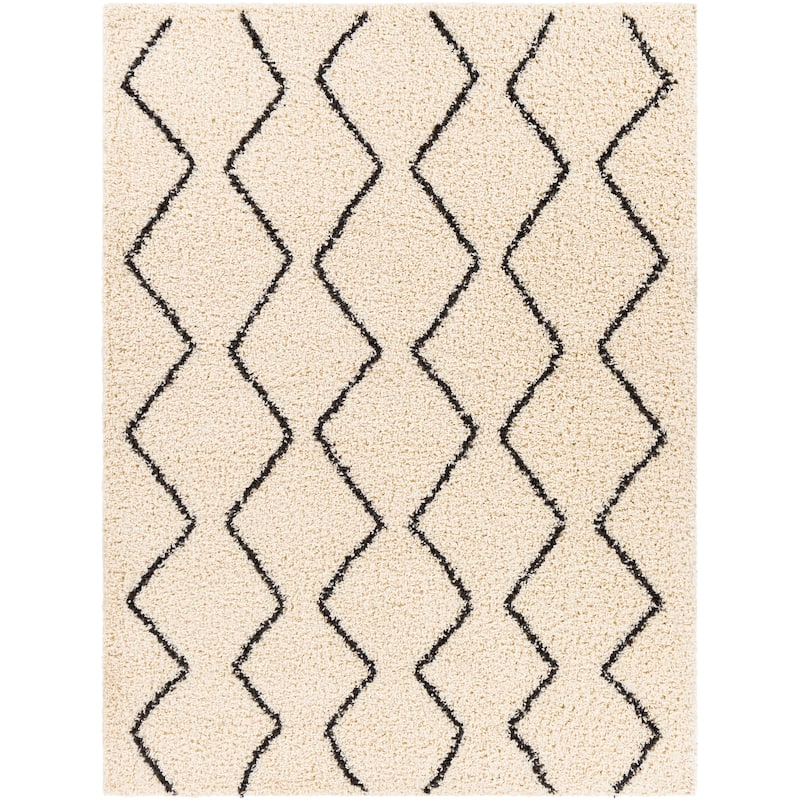 Livabliss Kasey Plush Boho Stripe Area Rug