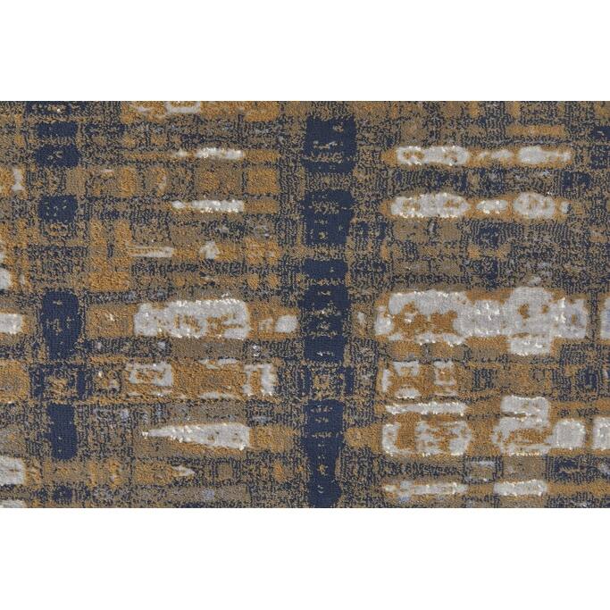 HomeRoots 9' X 12' Blue Orange And Gray Abstract Power Loom Area Rug - 9' x 12'