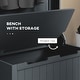preview thumbnail 16 of 33, HOMCOM 28" 3-In-1 Entryway Hall Tree with Storage Bench, Coat Rack with Four Hooks and Shoe Storage, Gray