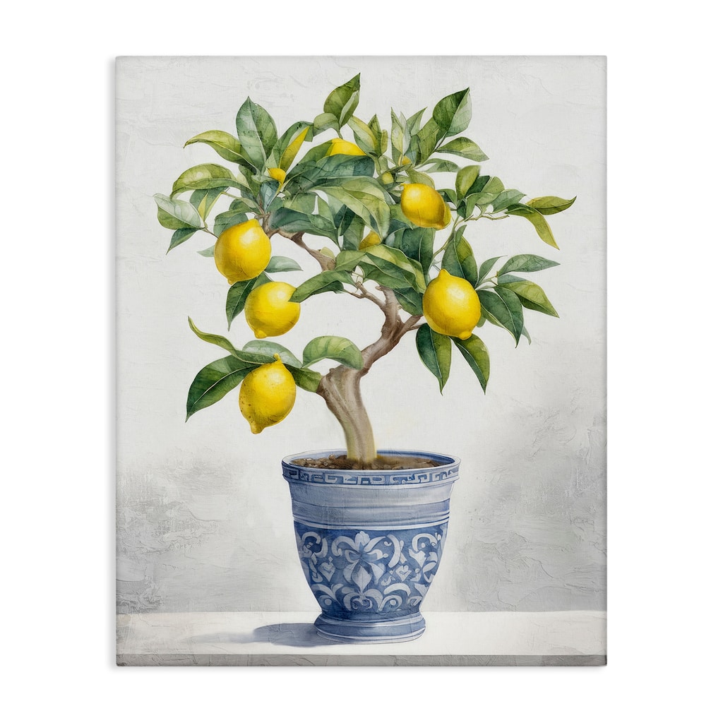 Stupell Traditional Potted Lemon Tree Canvas Wall Art Design By Kim Allen