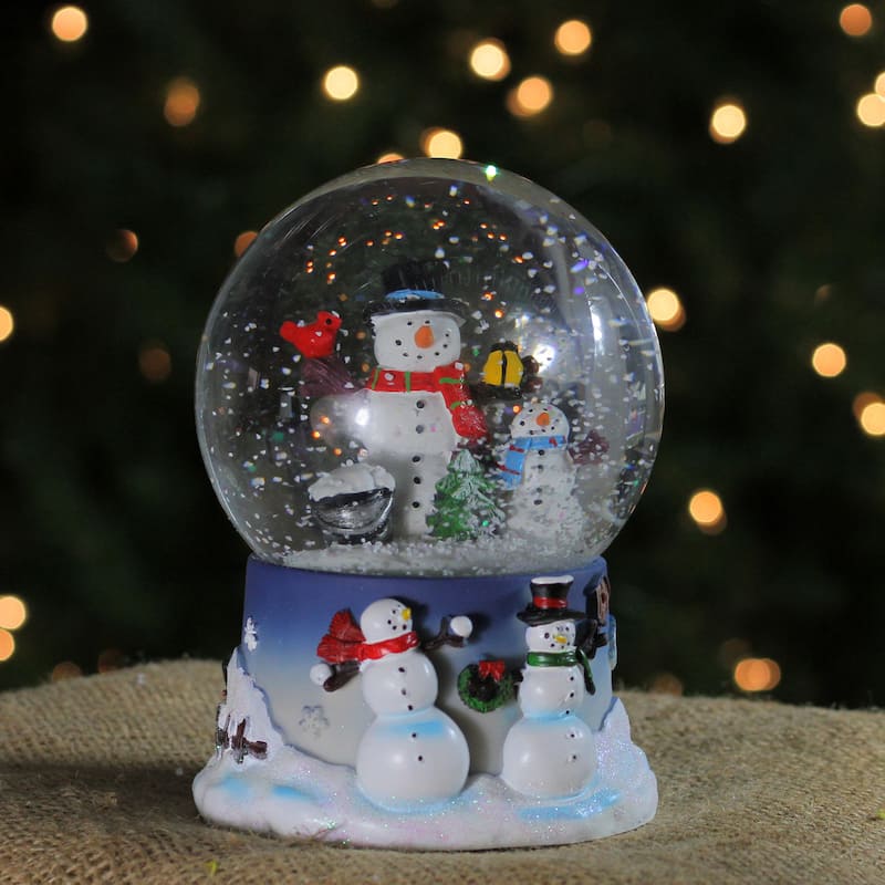 Snowman Family Musical Christmas Snow Globe - 7"
