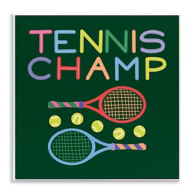 Stupell Tennis Champ Racket & Balls Wall Plaque Art Design By Sazerelli Designs