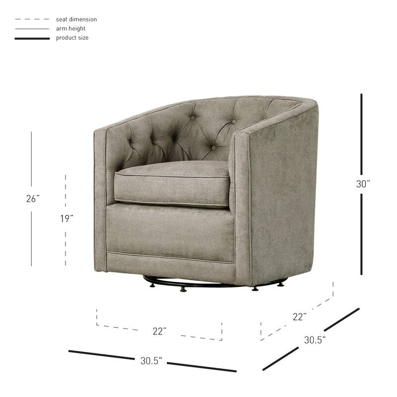 NPD Furniture Walsh Fabric Swivel Barrel Chair