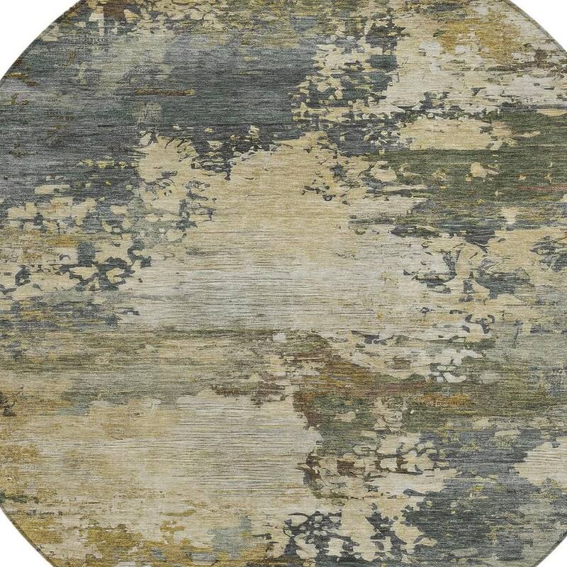 HomeRoots Abstract Transitional Rectangle Outdoor Rug - 8' Round