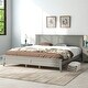 preview thumbnail 18 of 22, Queen Platform Bed with Slatted Headboard and Solid Pine Frame