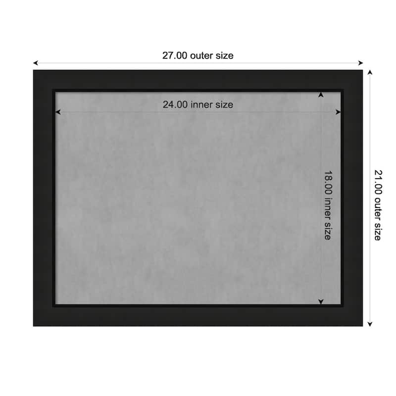 Amanti Art Midnight Black Narrow Framed Magnetic Board - Board Size 24x18