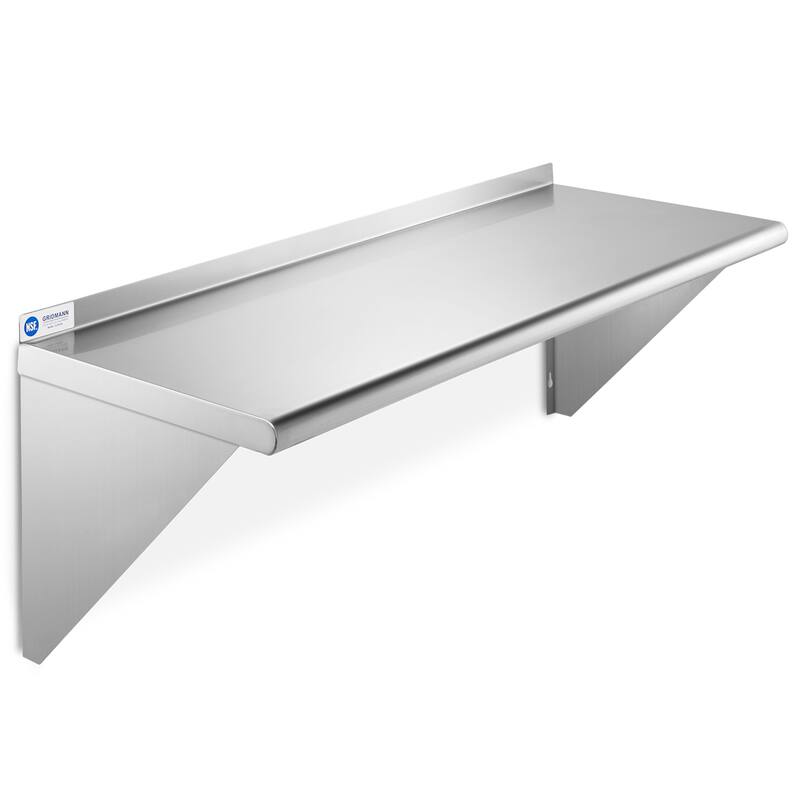 36 x 14in NSF Stainless Steel WallMount Shelf - 14" x 36" - 14" x 36"