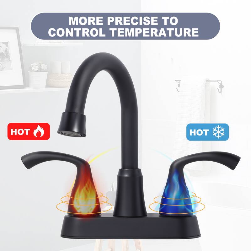 WOWOW 4 in. Centerset 2-Handles Deck Mount Bathroom Faucet