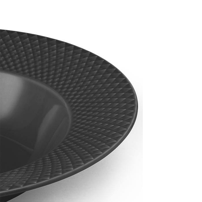 Rhombe Earth Soup Plate, Slate, Ø: 9.6" - 9.6