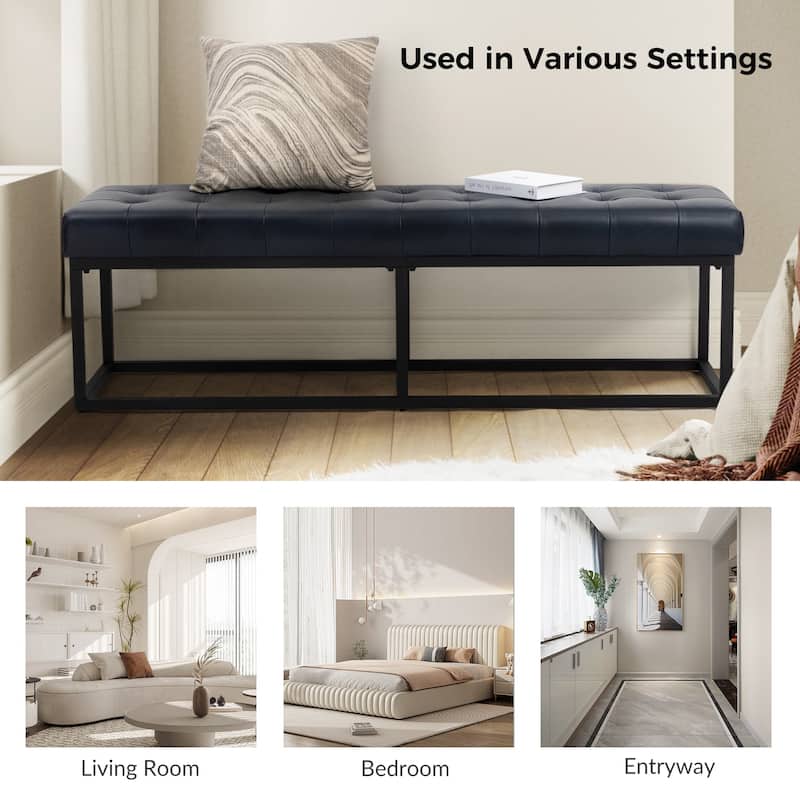 Alicia Classic Genuine Leather Durable Easy Suitable Bedroom Bench by HULALA HOME