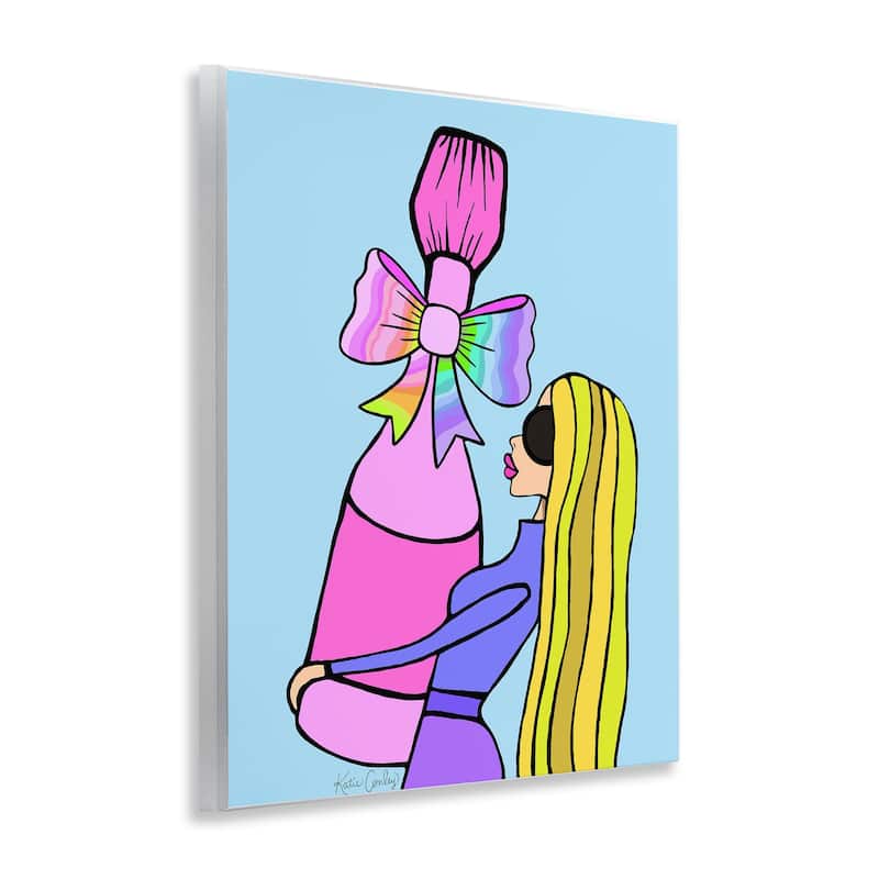 Stupell Bold Fashionista with Wine Bottle Wall Plaque Art Design By Katie Conley