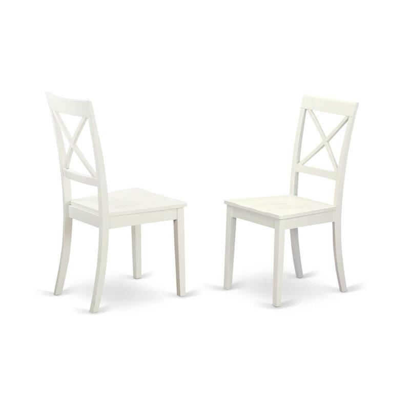 5 Piece Kitchen Dining Set with Butterfly Leaf Table & 4 Chairs - Linen White Wood Dinette Set - 76.3