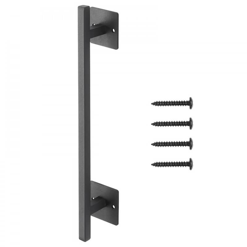 Black Carbon Steel Fence Door Handle 12.6in Ergonomic and Durable