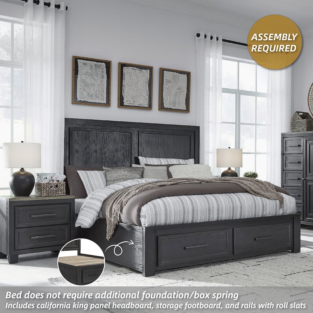 Signature Design by Ashley Foyland Black California King Panel Storage Bed