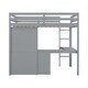 preview thumbnail 10 of 9, Grey Modern Full Size Loft Bed with Built-in Desk, Storage Shelves and Drawers for Bedroom