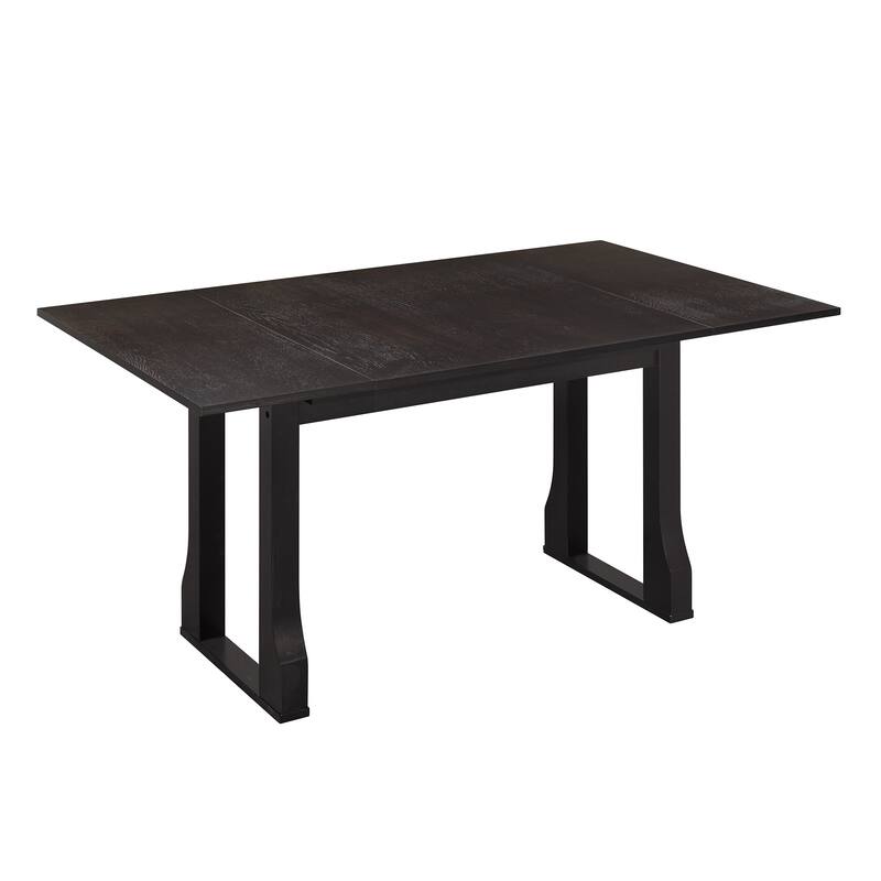 Roomfitters Modern 6-Piece 82.7" Extendable Dining Table Set with Wicker Back Chairs and Bench
