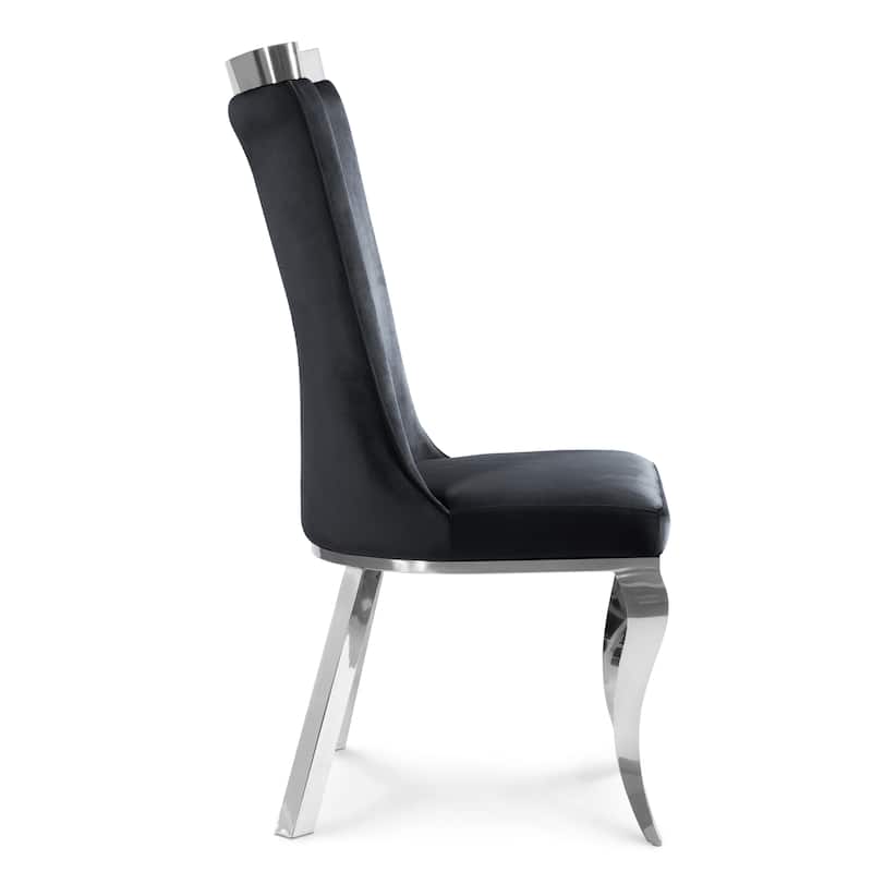 Furniture of America Thaddeus Glam Velvet High Back Side Chair (Set of 2)