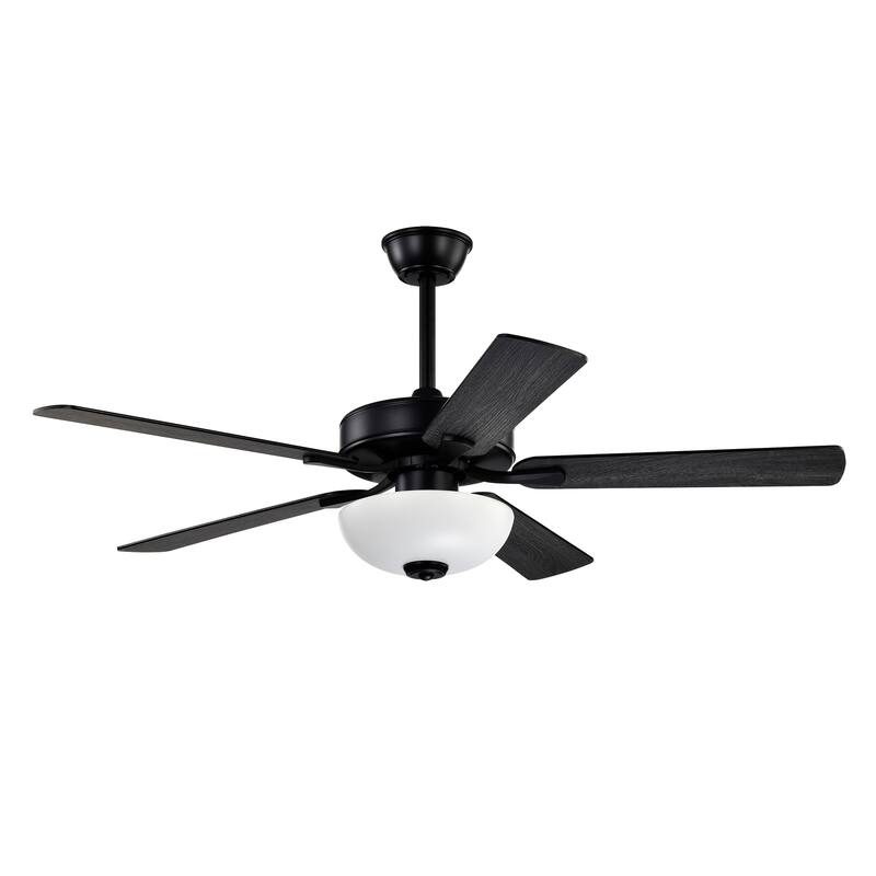 52-in Matte Black/Brushed Nickel/White 5-Blade Indoor Reversible Ceiling Fan with LED Light and Remote Control - 52 inch